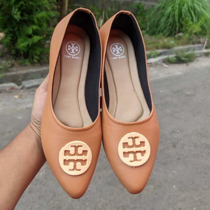 TORY BURCH - Flat Shoes Wanita Terbaru Include Box Tory Anti Slip Model Korea Sepatu Balet Kerja Casual - 9433