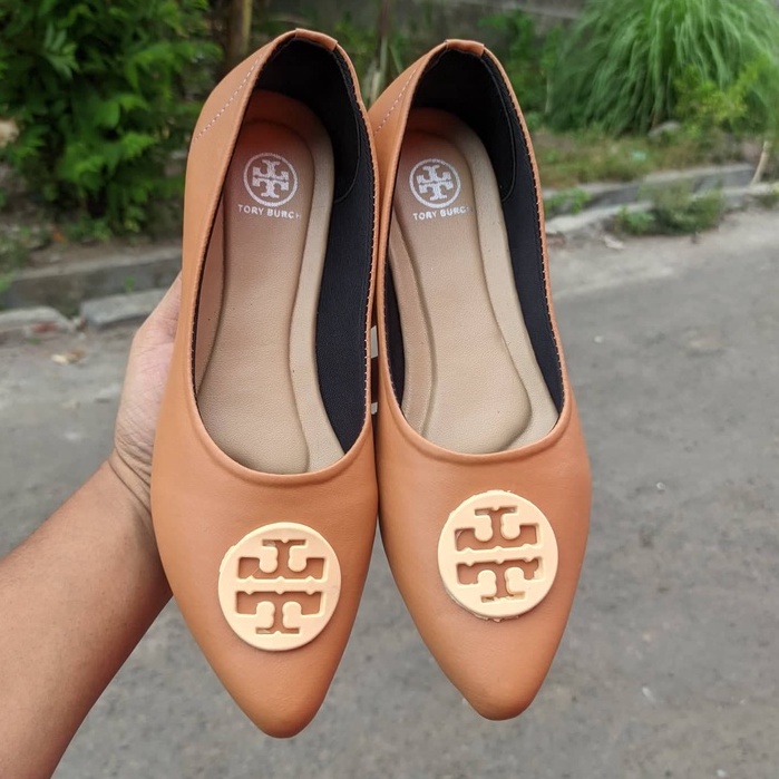 TORY BURCH - Flat Shoes Wanita Terbaru Include Box Tory Anti Slip Model Korea Sepatu Balet Kerja Casual - 9433