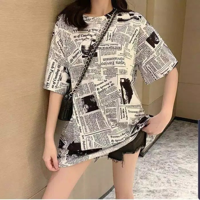(HANYA DI SHOPEE) TFS KAOS OVERSIZE KORAN FIT TO XL / KAOS JUMBO KORAN