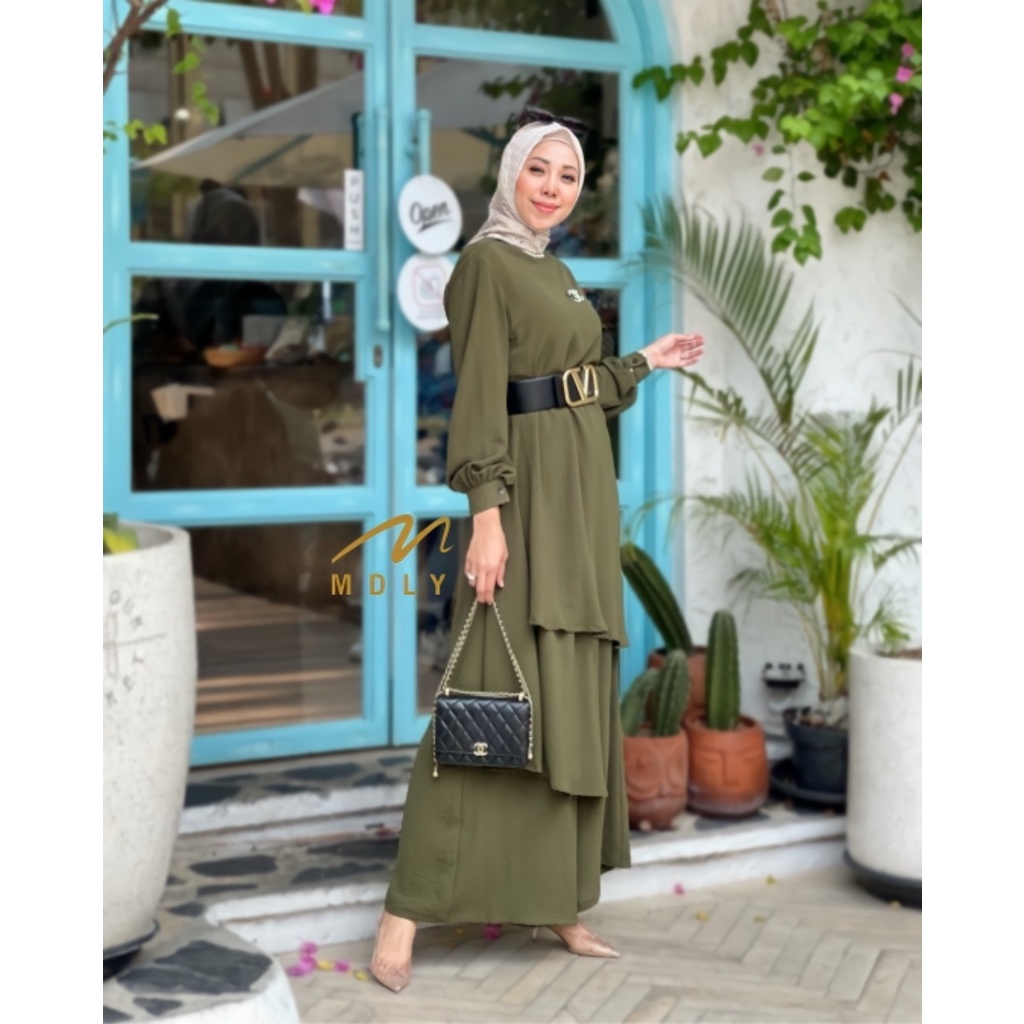 GAMIS DRESS WANITA ATASAN TUNIK KEMEJA WANITA TERBARU SONIA SET BY MDLY 3050