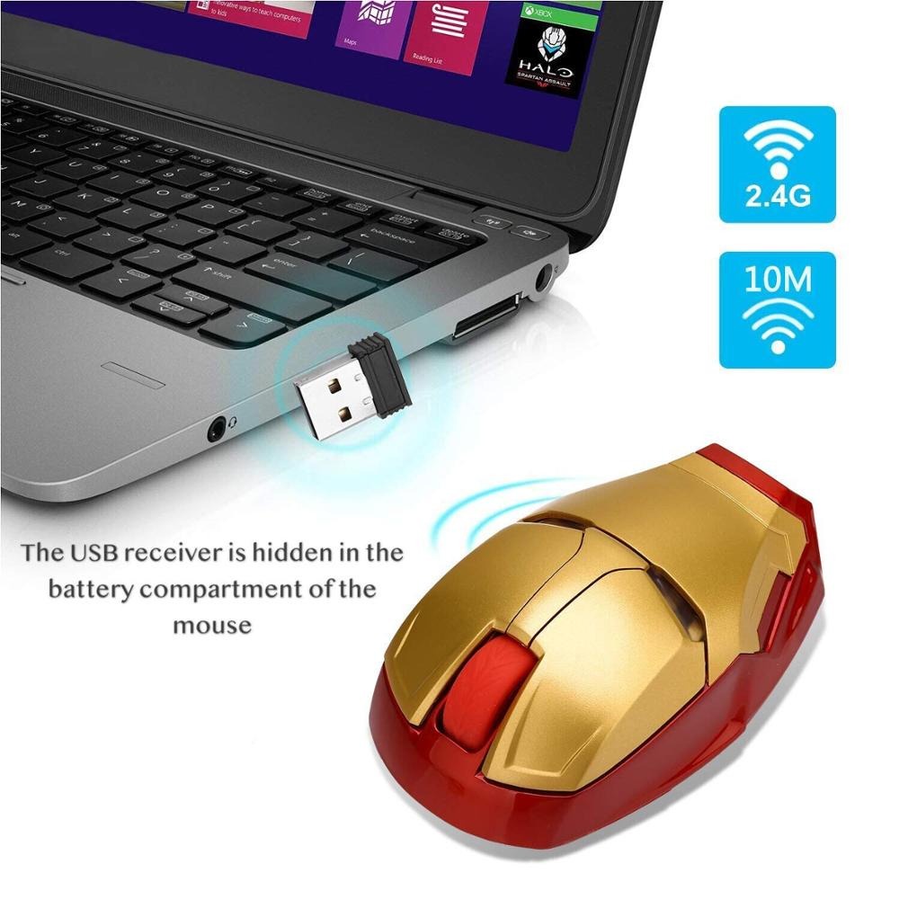 Mouse Wireless 10 M Iron Man / Mouse Laptop Notebook Wireless Optical Iron Man 2.4 Ghz