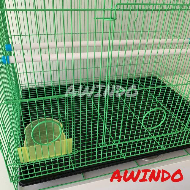 KANDANG UMBARAN BESI LIPAT SIZE L 60x45x50 RUMAH SANGKAR BURUNG LOVEBIRD PLECI MURAI LUCKY ORIGINAL