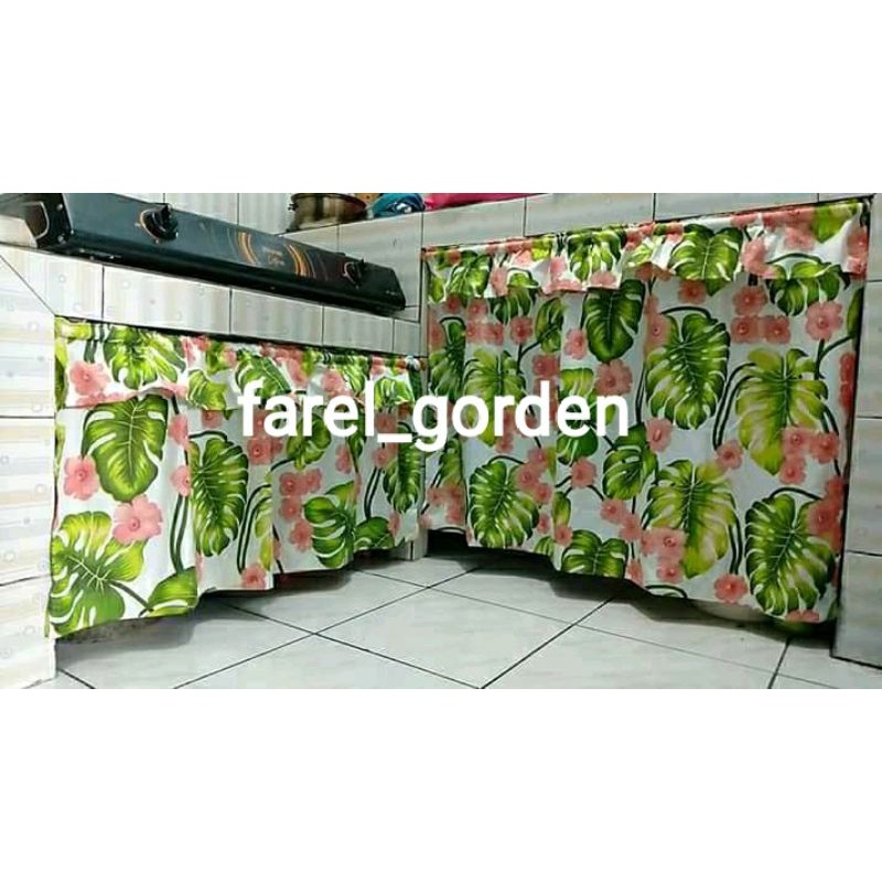 Tirai dapur Atau gorden punutup bawah kompor  motip karakter
