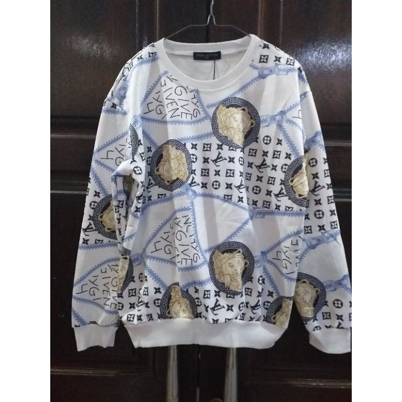 atasan / sweater suede lv wanita import premium