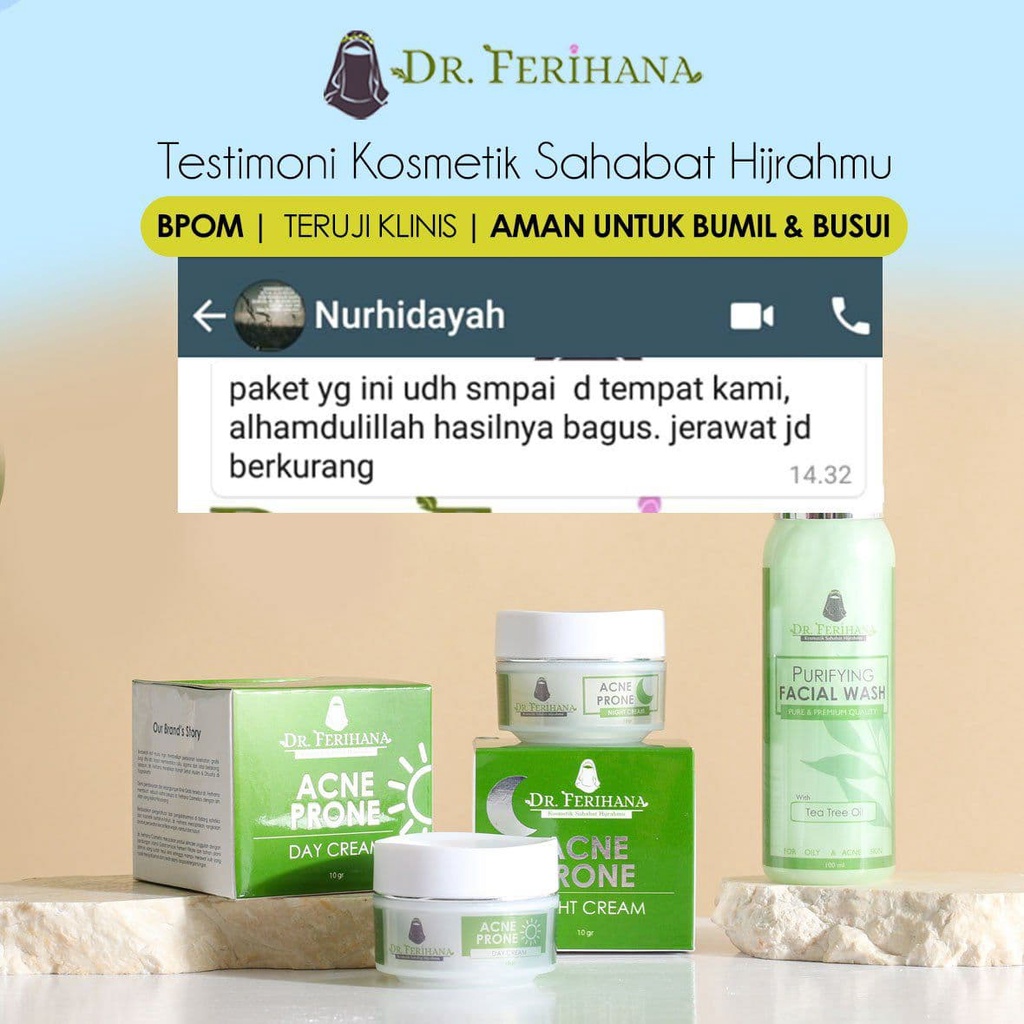 Acne Prone Night Cream Cosmetics &amp; Skincare Krim Malam untuk Perawatan Wajah Kulit Berminyak Berjerawat Ringan Sedang sampai Meradang Bernanah BPOM LPPOM HALAL MUI