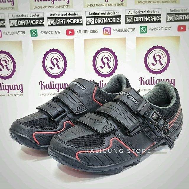 Sepatu Cleat MTB SPORTINO Black Red - Sepatu Sepeda - Sepatu gowes Murah Bagus - BM Armstrong