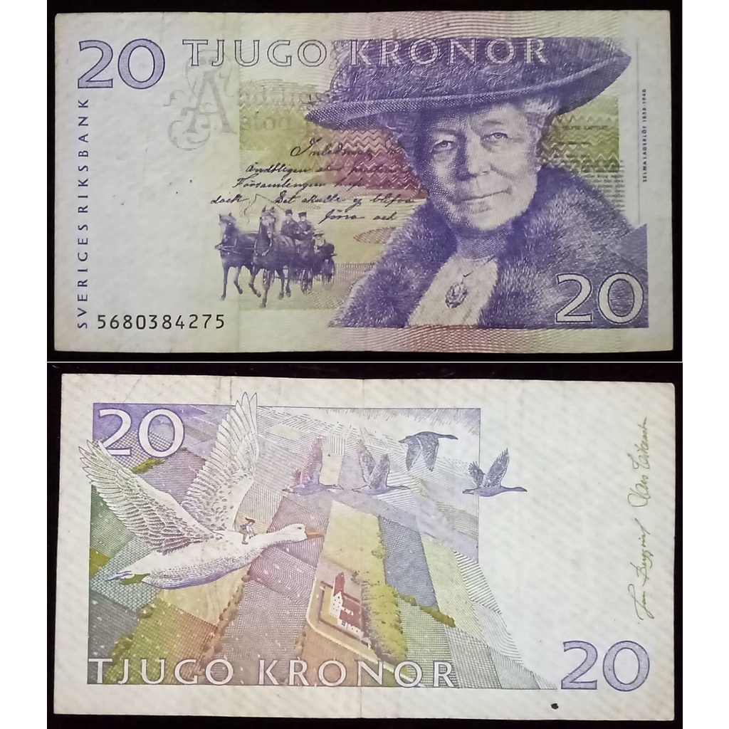 Uang Kuno Sweden/ Swedia 20 Kronor Tahun 1991