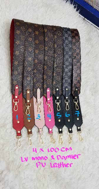 Two Tone monogram pu leather bagstrap