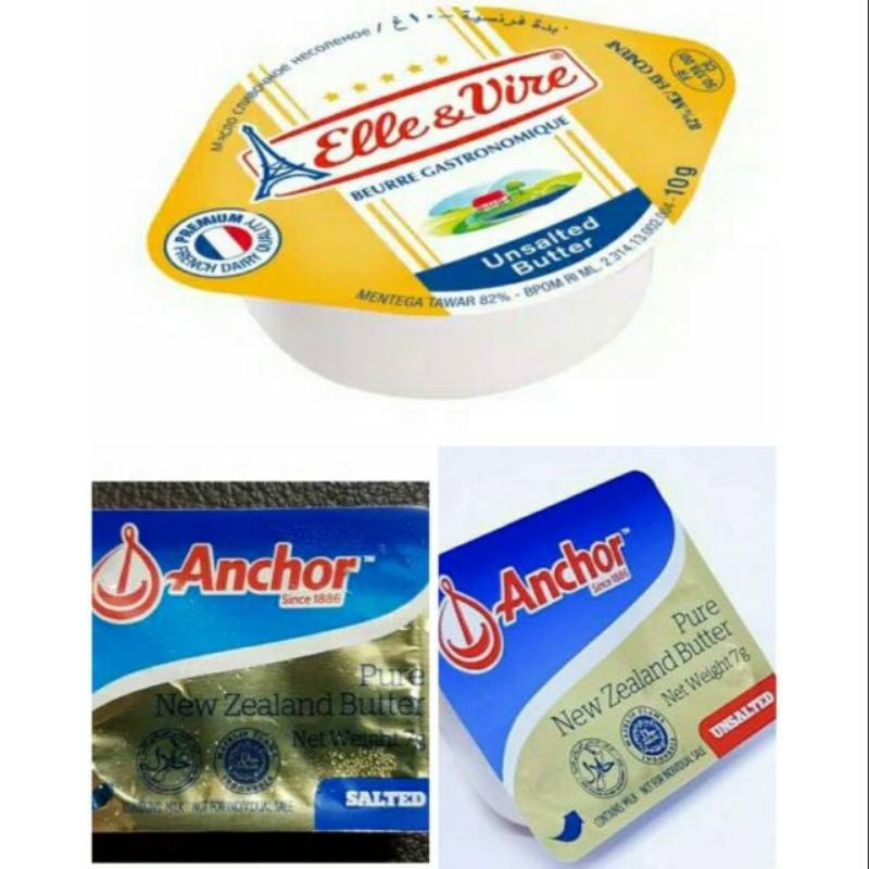 

Elle & Vire Unsalted Butter | Anchor Unsalted / Salted Butter - Lemak Tambahan MPASI