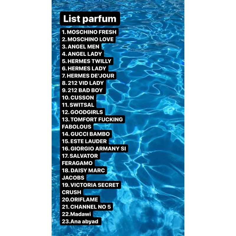 LIST PARFUM 35ML PLATINUM QUALITY