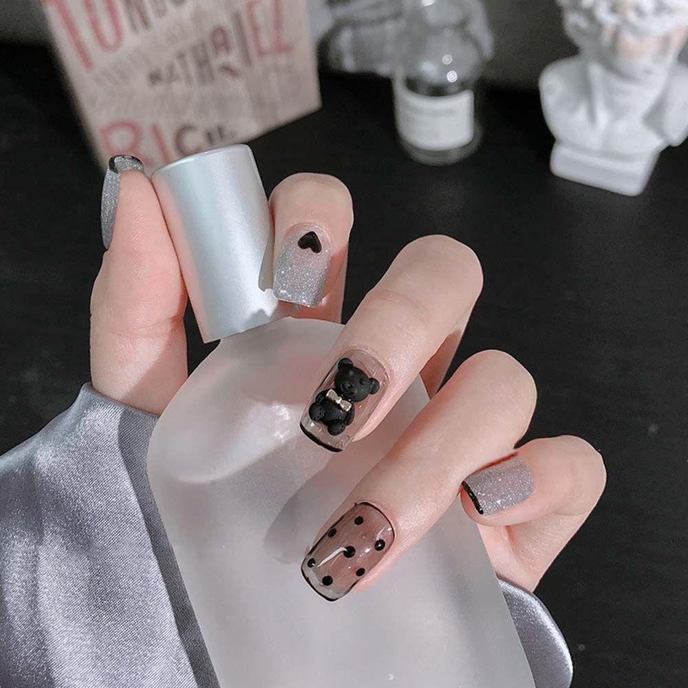 AUGUSTINA Agustina Dasi Kupu-Kupu Beruang Dekorasi Kuku Fashion Manicure Alat Frosted DIY Nail Art Aksesoris