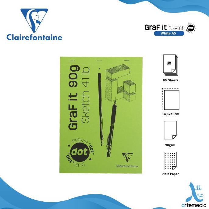 

Hemat Buku Sketsa Clairefontaine A5 Graf It White Dot Grid Sketch Pad - Black Terlaris