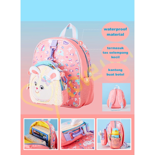 VEST TAS RANSEL ANAK PAUD 2IN 1 SELEMPANG KECIL DINO/UNICORN U2022