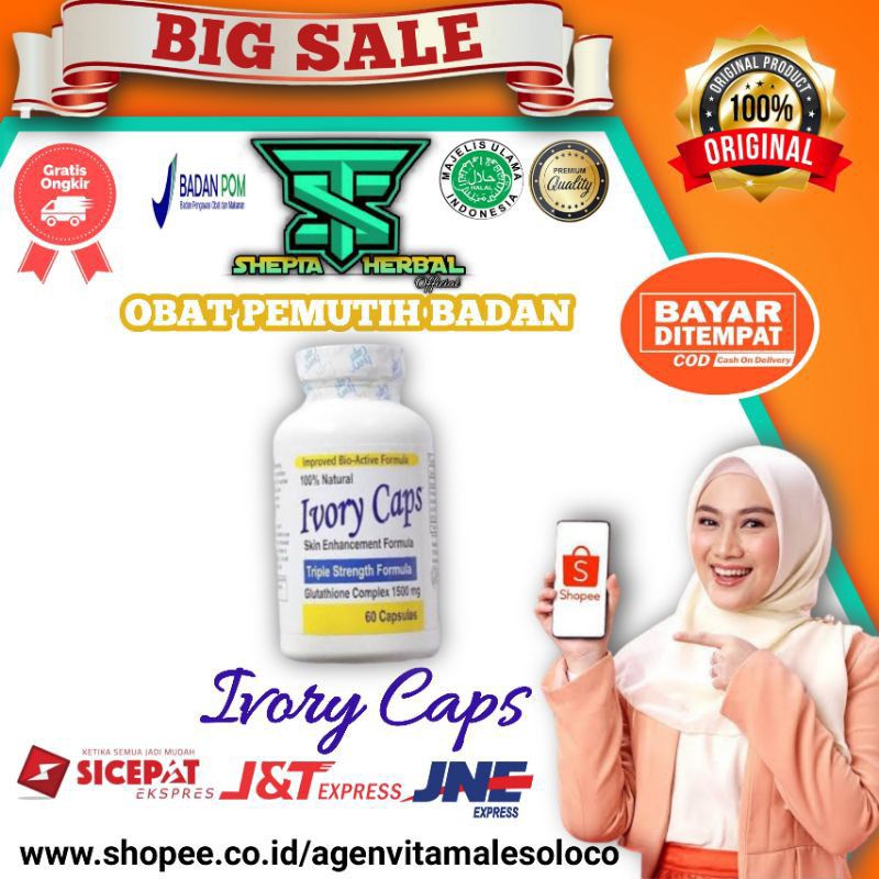 IVORY CAPS ASLI ORIGINAL OBAT HERBAL PEMUTIH BADAN