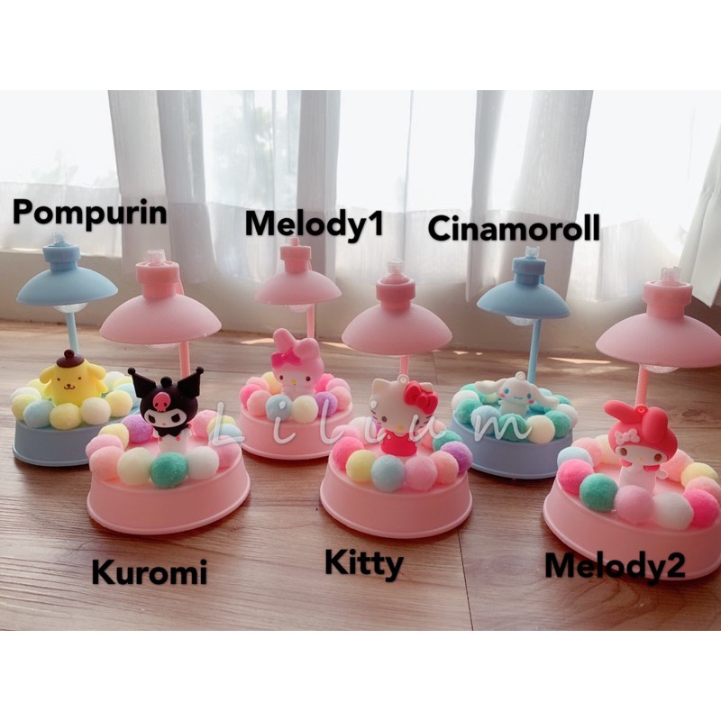 Lampu musik sanrio LB011 hello kitty melody pompurin cinamoroll kuromi music box lamp