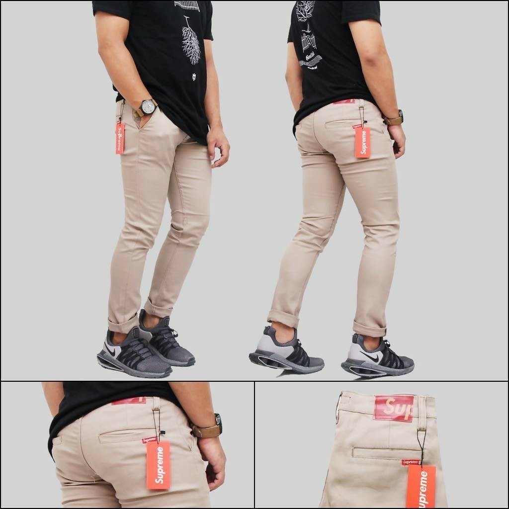 Celana Chino Pria Panjang Formal | Cowok Slim Fit Casual