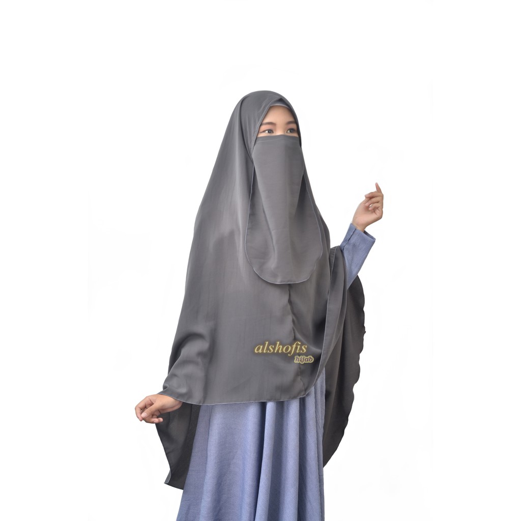 Khimar Super Jumbo free Cadar/ Hijab Instan Super Jumbo free Cadar by Alshofis