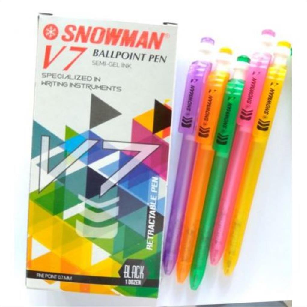 

Pulpen Cetek SNOWMAN V7 / Pen Snowman HItam