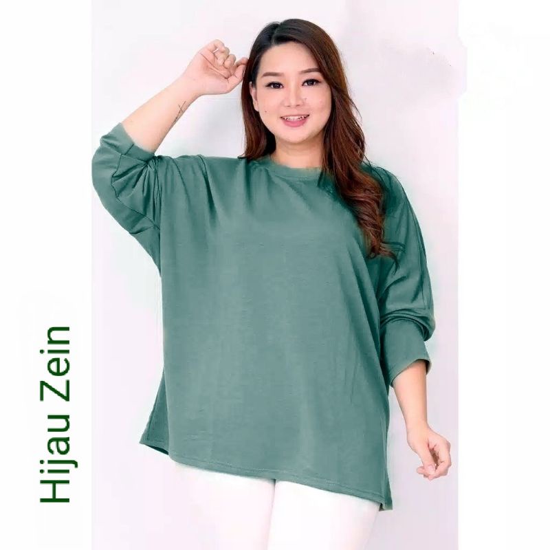 (LD 140cm) 4L ATASAN BIGSIZE ATASAN JUMBO KAOS JUMBO LENGAN PANJANG JUMBO