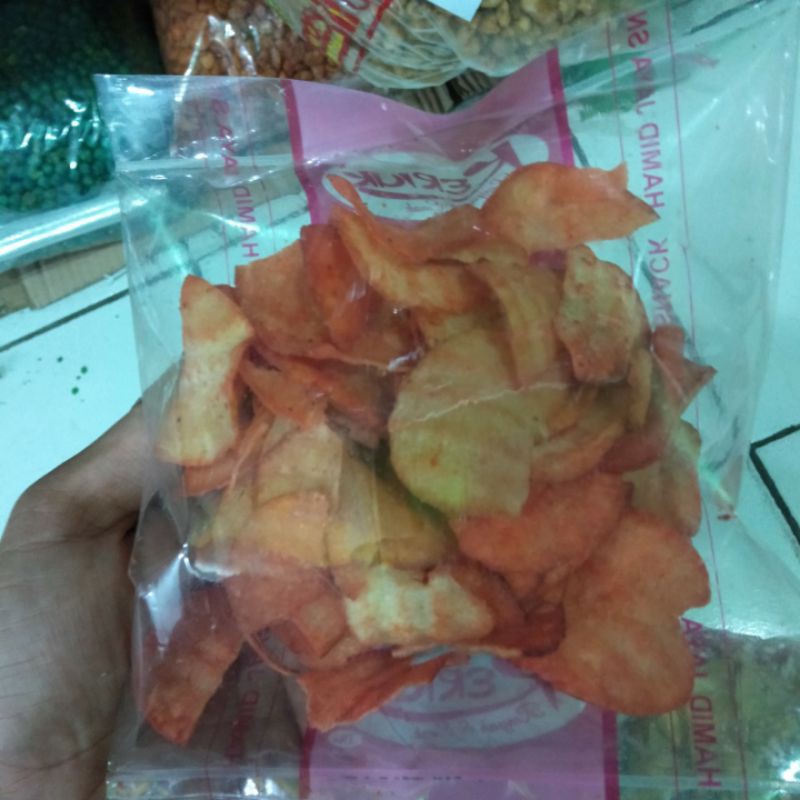 

Kripik Singkong Rasa Balado, Pedas, keju Keriuk Ranyah dan Gurih