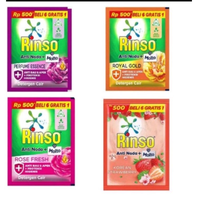 RINSO+Molto Detergen Cair Sachet 20 Ml/18 Ml ( 14 Sachet )