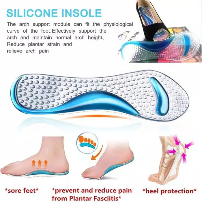 1 Pasang Insole Silicone Full / Sole Gel Silikon Empuk