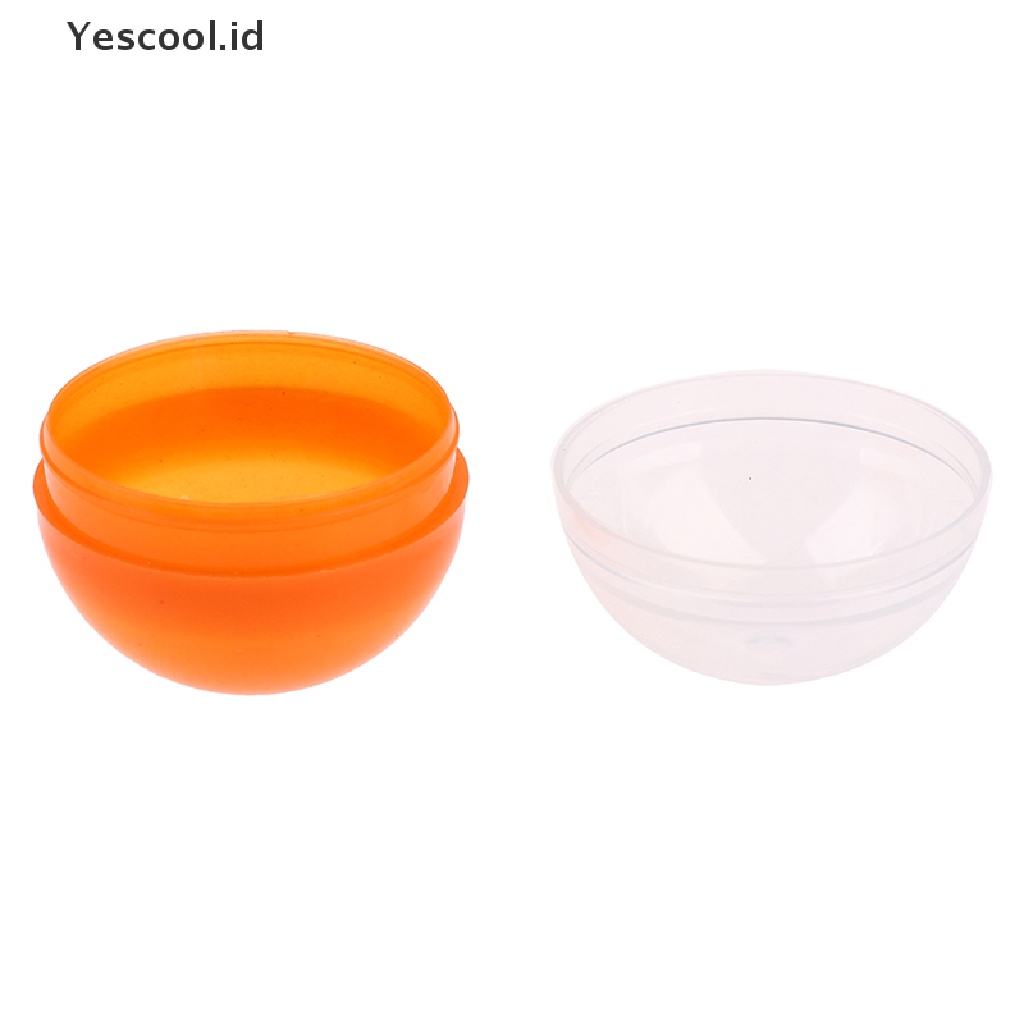 (Yescool) 100pcs / Set Mainan Kapsul Vending Kosong Bahan Plastik Warna Transparan Untuk Anak