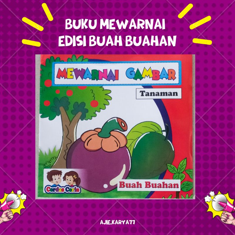 Buku Belajar Mewarnai Gambar Edisi Buah Buahan TK / RA Murah - Buku Belajar Mewarnai Gambar Edisi Bu