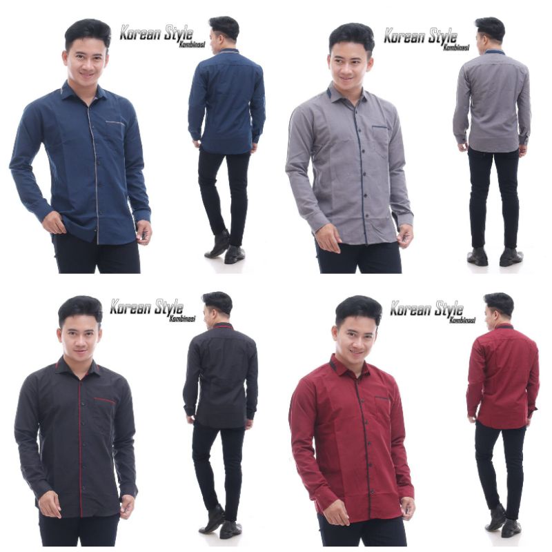 Kemeja Panjang cowok pria Motif Distro  Bahan Katun 30S kahatex
