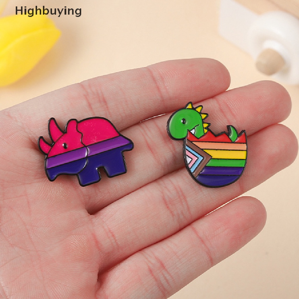 Hbid Bros / Pin Dada Desain Kartun Badak Lucu Imut Bahan Enamel Multi Warna Untuk Wanita