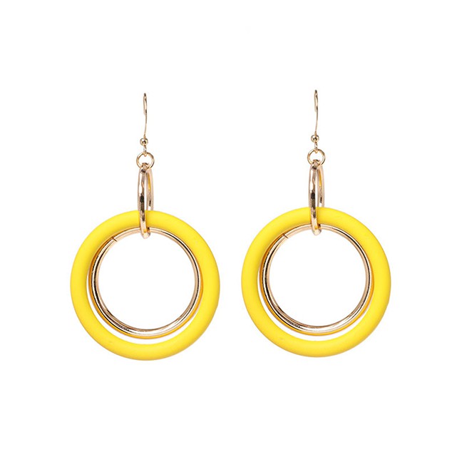 LRC Anting Gantung Fashion Circle Earrings F4601XX