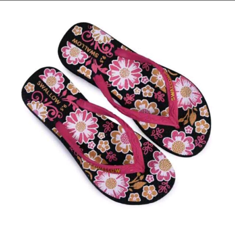 sandal jepit swalow floral _ Armi ukuran 9 / 9,5 / 10 / 10,5 / 11 untuk remaja &amp; dewasa