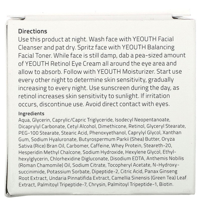 Yeouth Retinol Eye Cream 1 fl oz 30 ml Ori USA