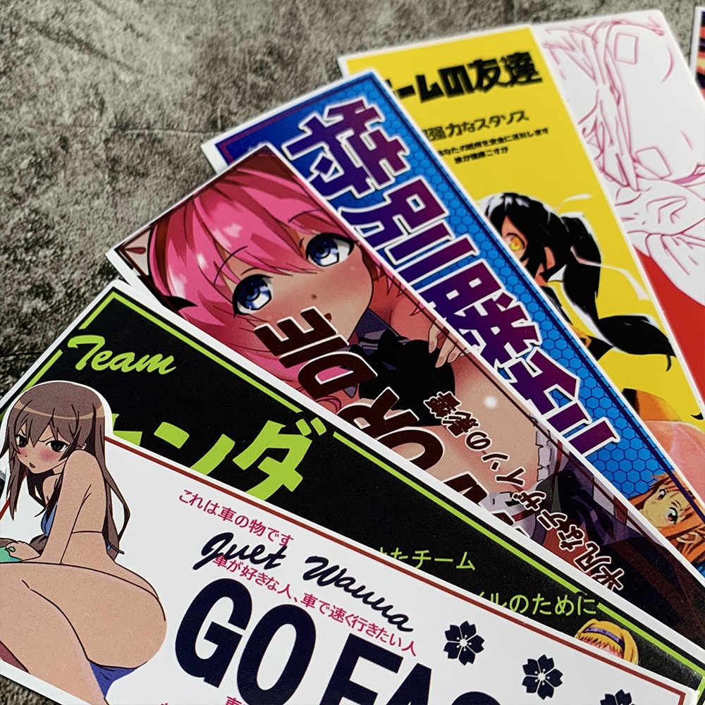 JDM Gaya Jepang Stiker Loli Kecantikan Kartun Sepeda Motor Stiker Mobil Stiker Dekoratif