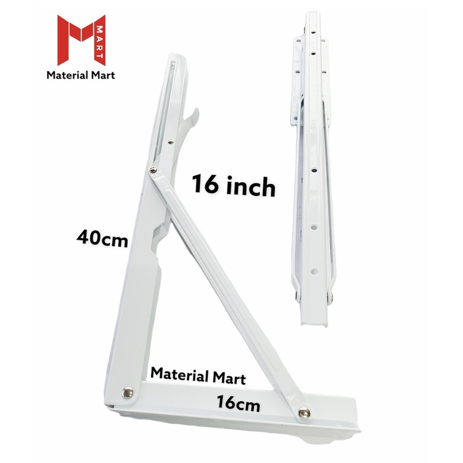 Siku Rak Lipat 16 Inch | Folding Bracket 16&quot; | Siku L Lipat Murah | Material Mart