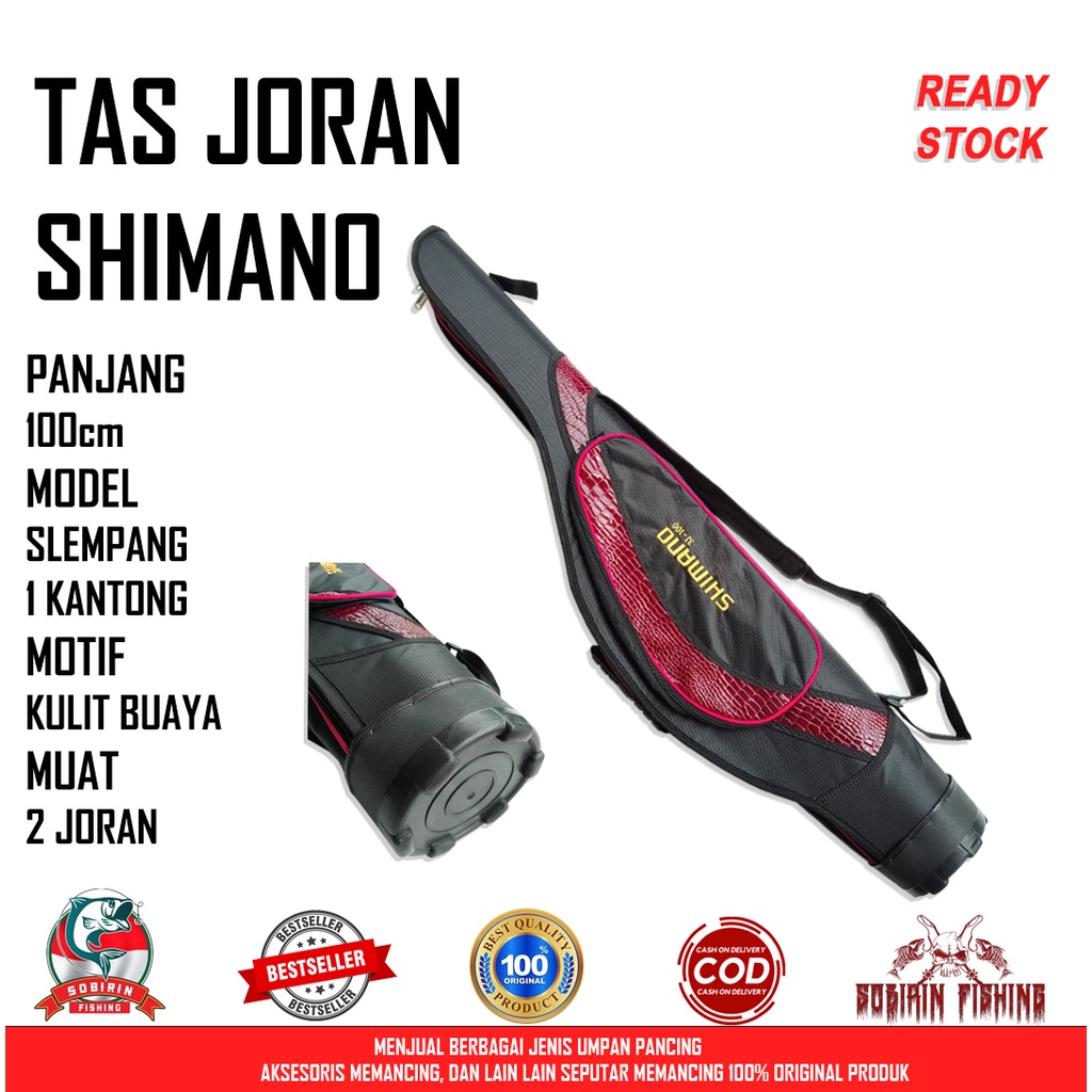 DISCOUNT TAS JORAN SHIMANO DAIWA MOTIF KULIT BUAYA 100CM [100% ORIGINAL]