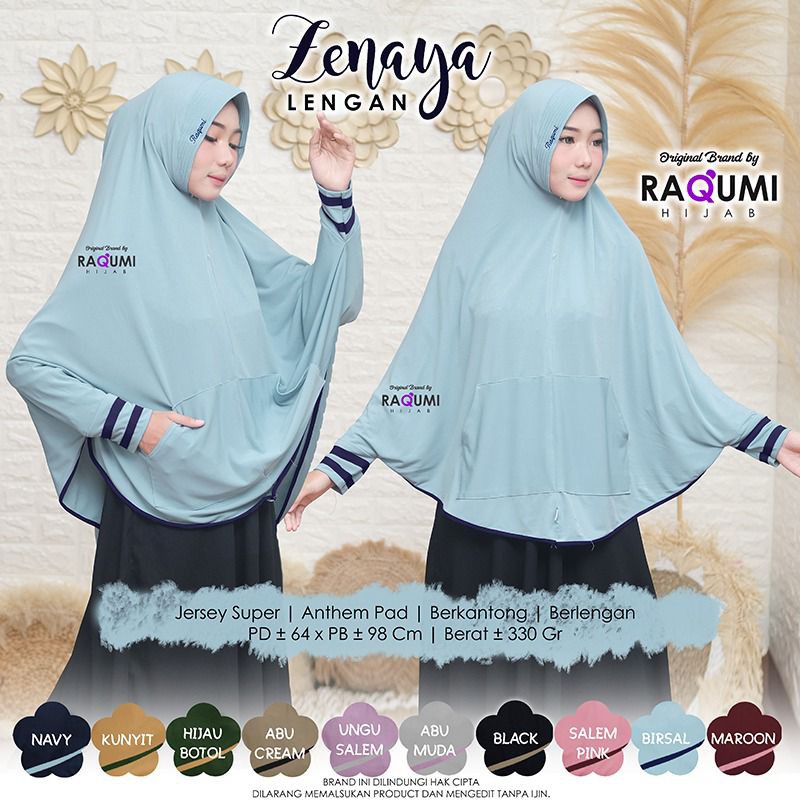 Zenaya Lengan Original Raqumi Hijab