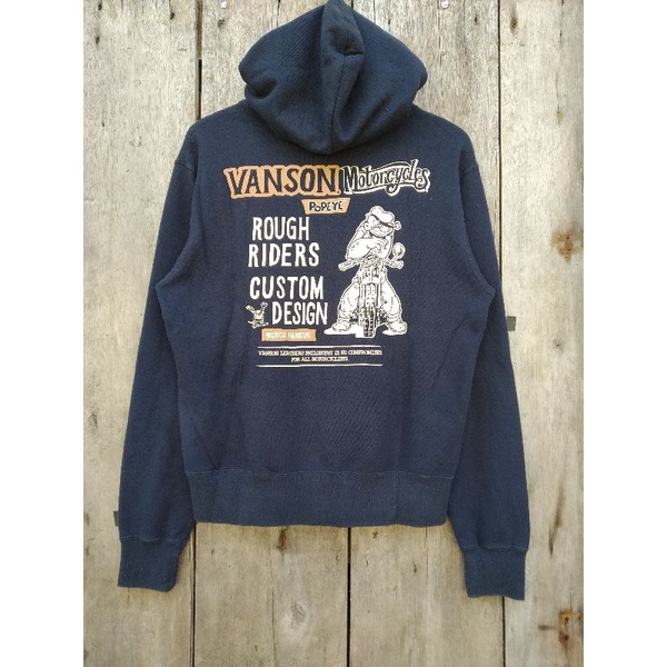 zip hoodie vanson leather x popeye size M second original