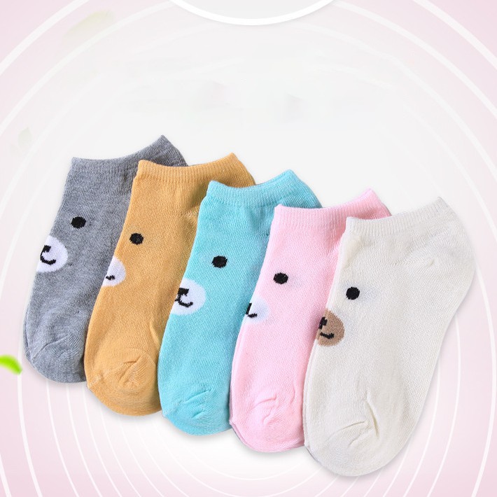 BEE - Kaos Kaki Motif Beruang Cute Kaoskaki Pendek Socks Fruit Fashion Wanita Korea Import SC 17-1
