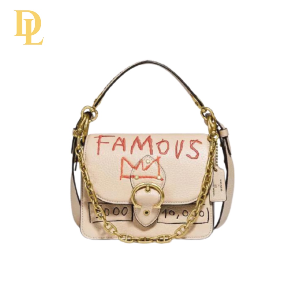 COACH X JEAN MICHEL BEAT 18 SHOULDER BAG BASQUIAT BRASS (6892)