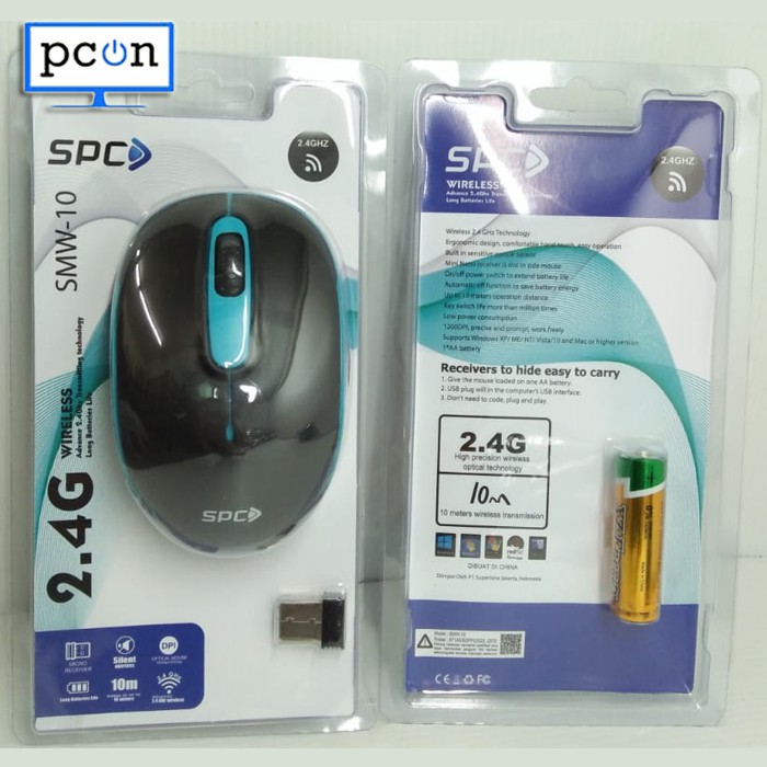 Mouse SPC Wireless 2.4Ghz SMW10 With Silent Operates Bonus Batu batre SMW