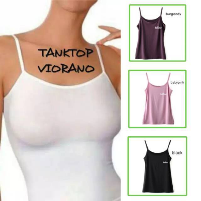 Tanktop Tali Wanita Fit to XL Viorano Supersoft Camisol Tali Kecil Lembut Singlet Cewek Allsize-1