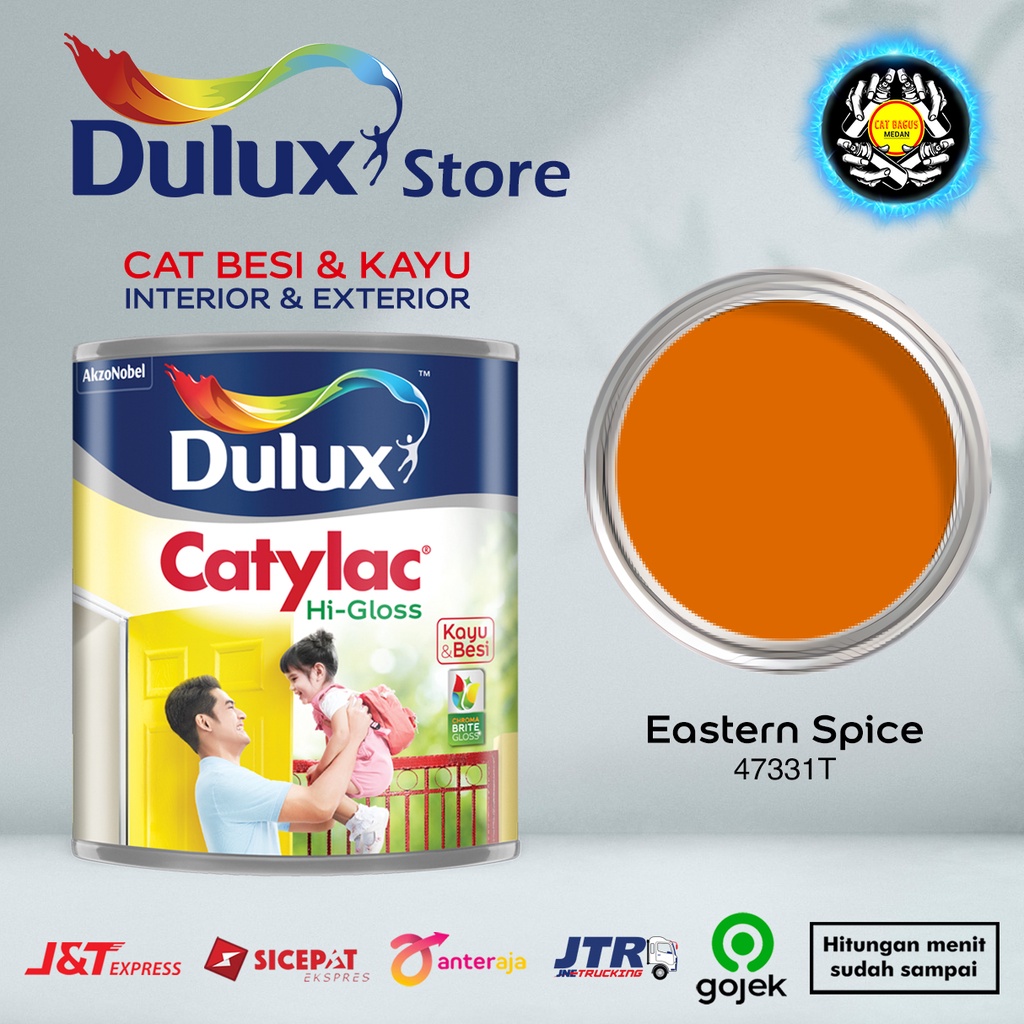 CAT MINYAK CAT KAYU DAN BESI DULUX CATYLAC HI-GLOSS 1 KG WARNA EASTERN SPICE 47331T BATU BATA ORANGE