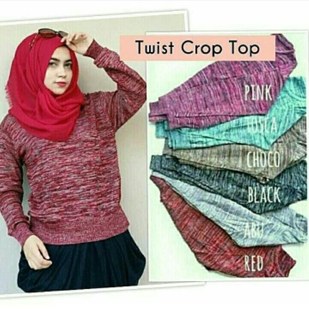 ✅ TWIST CROP - BAJU RAJUT KOREA RAJUT CROOPE