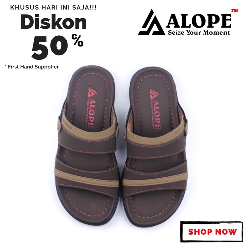SANDAL KULIT PRIA ALOPE H 06 Sandal pria sandal kulit sandal elegant