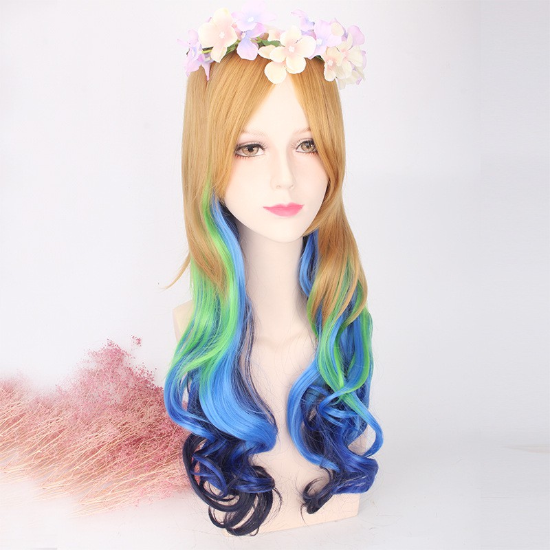 LOL-11 wig rambut palsu lolita cosplay harajuku daily four tone