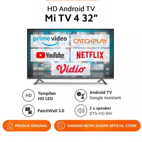 XIAOMI Mi TV 4 Smart LED Android Tv [32 Inch] Garansi Resmi
