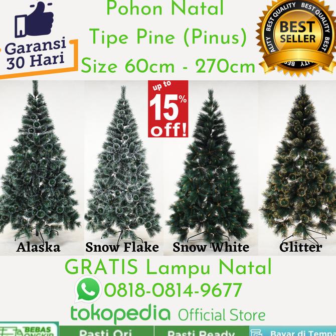 

Pohon Natal 2,5 Meter 2.5m 250cm 8 feet 8ft Snow White Pine Tree