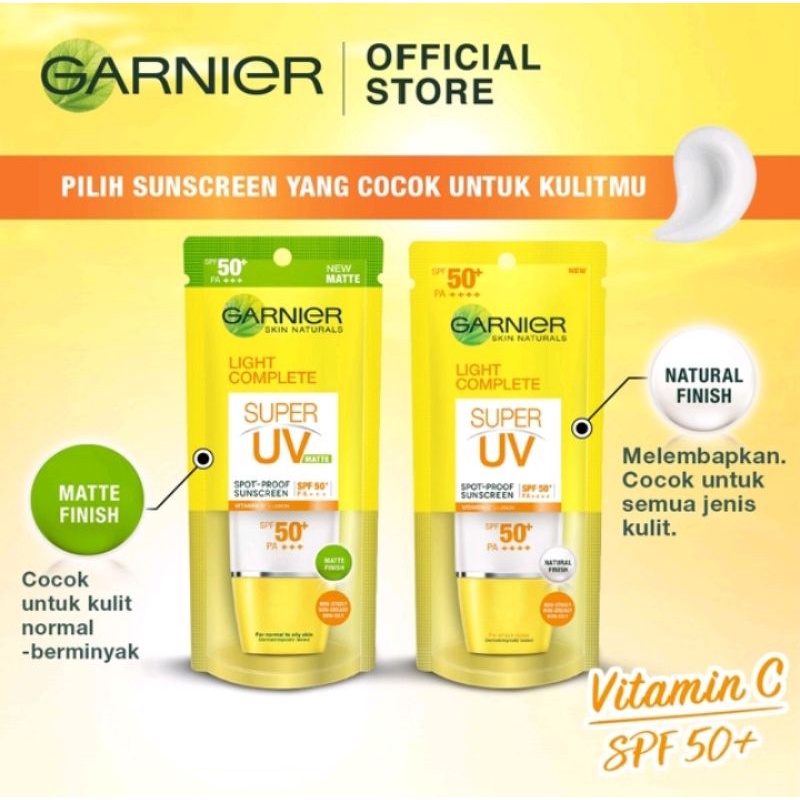 Garnier Super UV Spot Proof Sunscreen SPF 50+ PA+++ Skin Care -30 ml (Matte Dan Natural Finish).