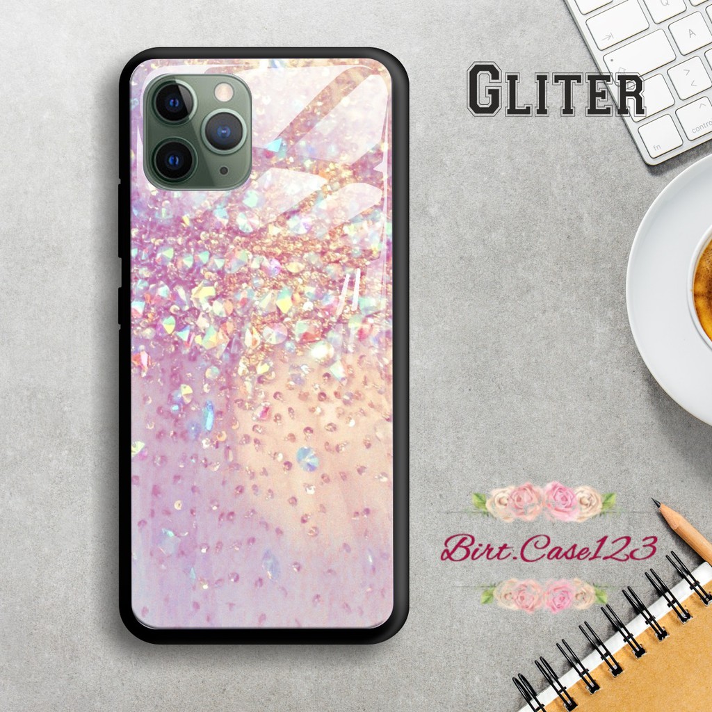 Back case glass GLITER Realme C1 C2 C3 U1 2 2 Pro 3 Pro 5 5i 5s Pro 6 Pro X Xt C11 C15 c12 7 BC1423